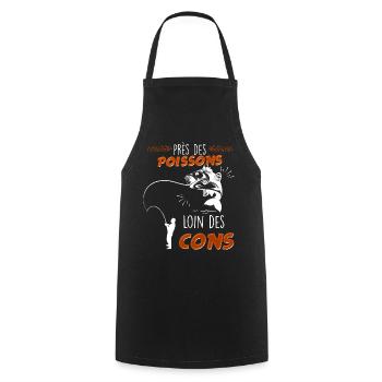 Fisherman away from cons gift idea funny fish - Cooking Apron - black - Front - AI Model Male 185 dark (185cm)