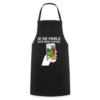 Cheval Mon Ami Idée Cadeau Equitation - Tablier de cuisine - noir - Devant - AI Model Male 185 dark (185cm)