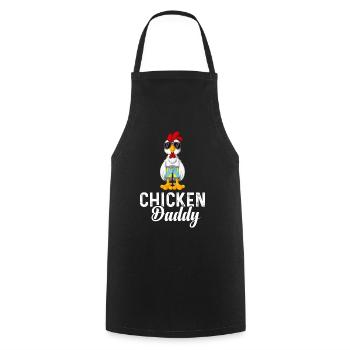 Un drôle de papa poulet avec des lunettes de soleil - Tablier de cuisine - noir - Devant - AI Model Male 185 dark (185cm)