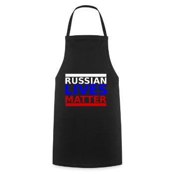 Russian Lives Matter - Russia Russian Russia - Cooking Apron - black - Front - AI Model Male 185 dark (185cm)