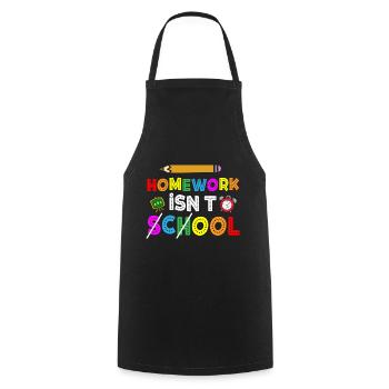 Homework Isn't School Cool School - Cooking Apron - black - Front - AI Model Male 185 dark (185cm)