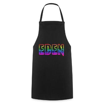 eden rs regenbogen - Kochschürze - Schwarz - Vorne - AI Model Male 185 dark (185cm)