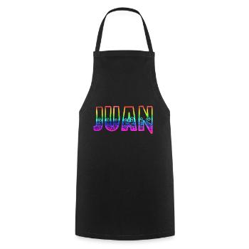 Juan RS Rainbow - Cooking Apron - black - Front - AI Model Male 185 dark (185cm)
