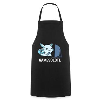 Gamesolotl Axolotl Gaming Controller - Kochschürze - Schwarz - Vorne - AI Model Male 185 dark (185cm)