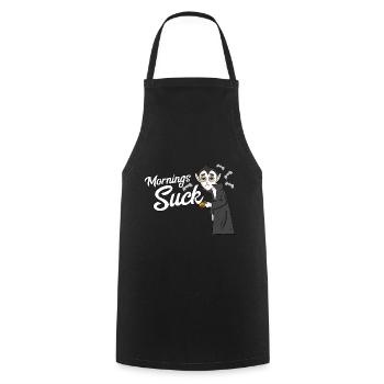 Idée de cadeau d'anniversaire de travail grincheux de vampire - Tablier de cuisine - noir - Devant - AI Model Male 185 dark (185cm)