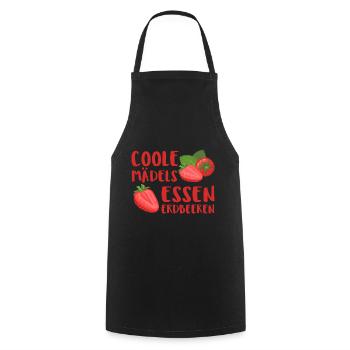 Mädchen Erdbeeren Sommer Geburtstag Geschenk - Kochschürze - Schwarz - Vorne - AI Model Male 185 dark (185cm)