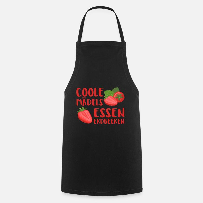 Mädchen Erdbeeren Sommer Geburtstag Geschenk - Kochschürze - Schwarz