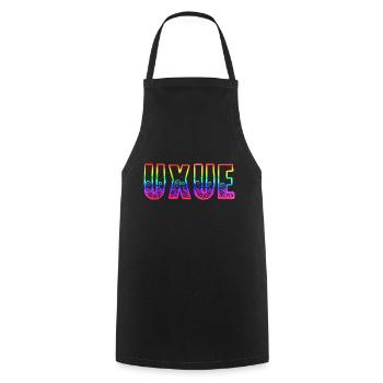 UXUE RS Rainbow - Cooking Apron - black - Front - AI Model Male 185 dark (185cm)
