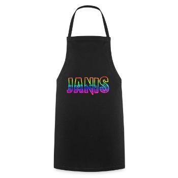 janis rs regenbogen - Kochschürze - Schwarz - Vorne - AI Model Male 185 dark (185cm)