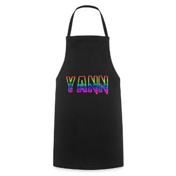 yann rs arc-en-ciel - Tablier de cuisine - noir - Devant - AI Model Male 185 dark (185cm)