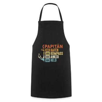 Papitän - Cooking Apron - black - Front - AI Model Male 185 dark (185cm)