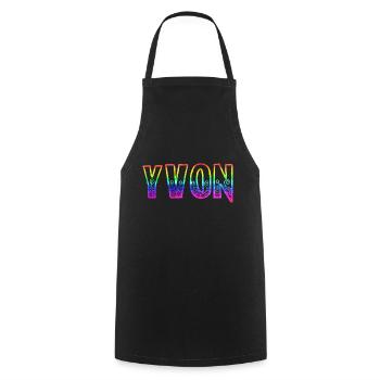 yvon rs arc-en-ciel - Tablier de cuisine - noir - Devant - AI Model Male 185 dark (185cm)