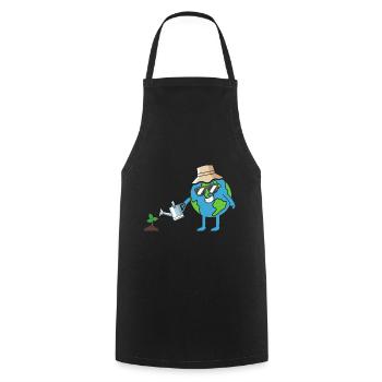 Terre Eaux Arboriculteur Journée de la Terre - Tablier de cuisine - noir - Devant - AI Model Male 185 dark (185cm)