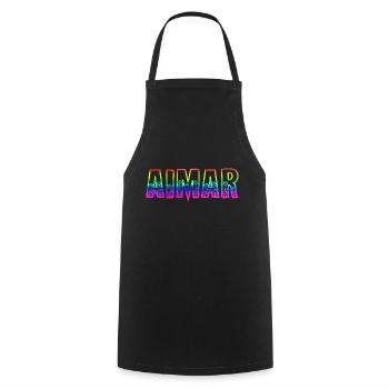aimar rs regenbogen - Kochschürze - Schwarz - Vorne - AI Model Male 185 dark (185cm)