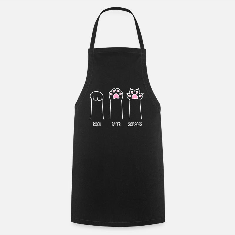 Rock Paper Scissors - Cat Paws - Cooking Apron - black