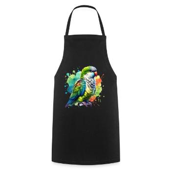 Monk Parakeet Gift - Cooking Apron - black - Front - AI Model Male 185 dark (185cm)
