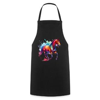 Andalusian Gift Horse - Cooking Apron - black - Front - AI Model Male 185 dark (185cm)