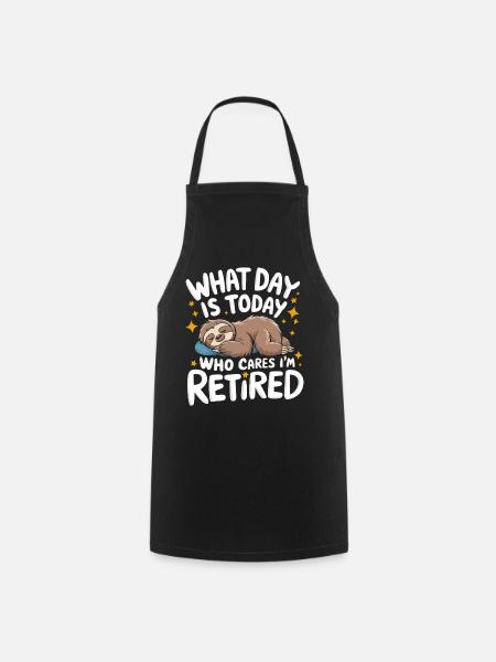 Retirees Retirement Pension Retirement - Cooking Apron - black