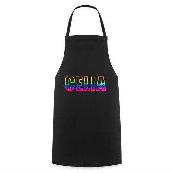 celia rs rainbow - Cooking Apron - black - Front - AI Model Male 185 dark (185cm)