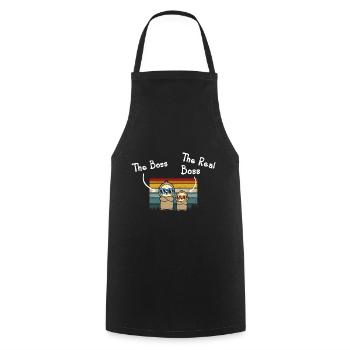 Le patron Le vrai patron Papa Son Partner Look - Tablier de cuisine - noir - Devant - AI Model Male 185 dark (185cm)