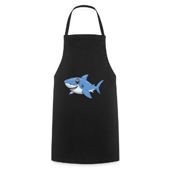 Animal Cartoon Shark - Cooking Apron - black - Front - AI Model Male 185 dark (185cm)