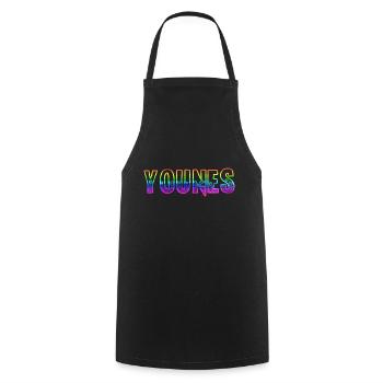 Younes RS Arc-en-ciel - Tablier de cuisine - noir - Devant - AI Model Male 185 dark (185cm)