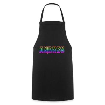Andres RS Arc-en-ciel - Tablier de cuisine - noir - Devant - AI Model Male 185 dark (185cm)