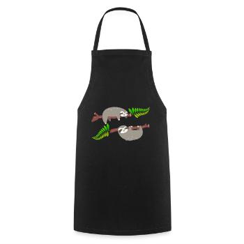 Cute Sloths - Cooking Apron - black - Front - AI Model Male 185 dark (185cm)