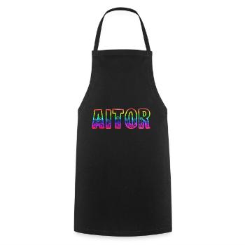 Aitor RS Arc-en-ciel - Tablier de cuisine - noir - Devant - AI Model Male 185 dark (185cm)
