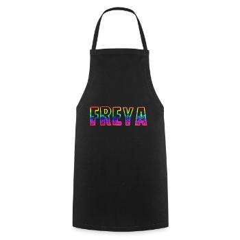 freya rs rainbow - Cooking Apron - black - Front - AI Model Male 185 dark (185cm)