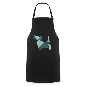 Dog dogs pooch Sticker ORIGAMI - Cooking Apron - black - Front - AI Model Male 185 dark (185cm)