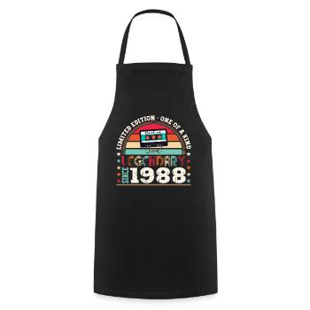 Legendary 1988 34th Birthday Gift Men - Fun - Cooking Apron - black - Front - AI Model Male 185 dark (185cm)