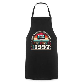 Legendary 1997 25th Birthday Gift Men - Fun - Cooking Apron - black - Front - AI Model Male 185 dark (185cm)