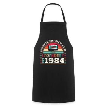 Legendary 1984 38th Birthday Gift Men - Fun - Cooking Apron - black - Front - AI Model Male 185 dark (185cm)