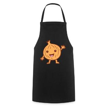 Onion - friendly waving onion - Cooking Apron - black - Front - AI Model Male 185 dark (185cm)