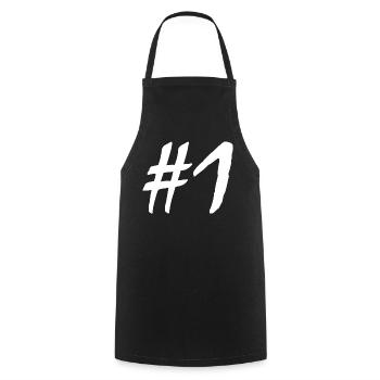 #1 - Tablier de cuisine - noir - Devant - AI Model Male 185 dark (185cm)