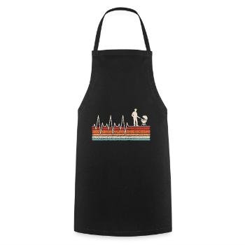 Griller Herzschlag - Kochschürze - Schwarz - Vorne - AI Model Male 185 dark (185cm)