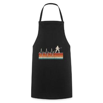 Firefighter Heartbeat - Cooking Apron - black - Front - AI Model Male 185 dark (185cm)