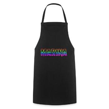 marina rs rainbow - Cooking Apron - black - Front - AI Model Male 185 dark (185cm)