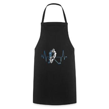 Heartbeat Ice Hockey Player Ice Hockey Winter Sports - Cooking Apron - black - Front - AI Model Male 185 dark (185cm)