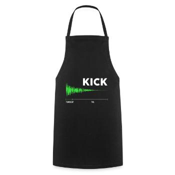 Drum Kick Effet sonore Batterie - Tablier de cuisine - noir - Devant - AI Model Male 185 dark (185cm)