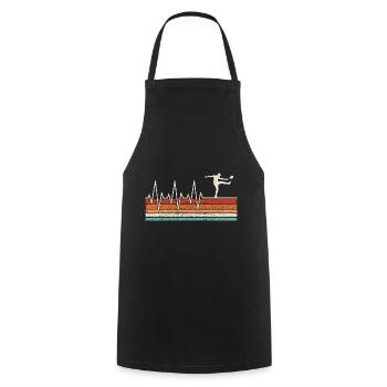 Rugby Herzschlag Rugbyspieler - Kochschürze - Schwarz - Vorne - AI Model Male 185 dark (185cm)