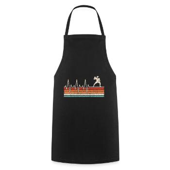 Battement de cœur d’un joueur de football - Tablier de cuisine - noir - Devant - AI Model Male 185 dark (185cm)