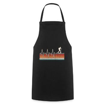 Ski tourer heartbeat - Cooking Apron - black - Front - AI Model Male 185 dark (185cm)
