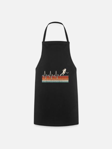 Field Hockey Heartbeat - Cooking Apron - black