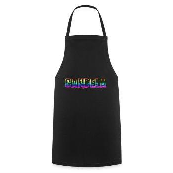 candela rs regenbogen - Kochschürze - Schwarz - Vorne - AI Model Male 185 dark (185cm)