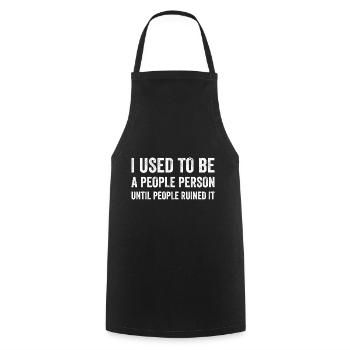 J’étais une personne sociable - Tablier de cuisine - noir - Devant - AI Model Male 185 dark (185cm)