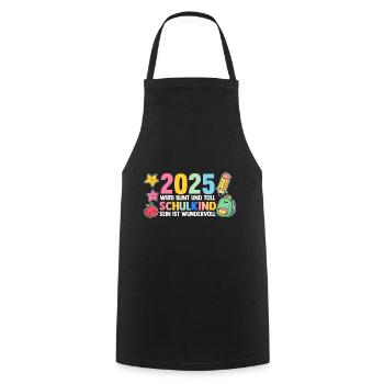 Kita Abschied Erste Klasse Einschulung 2025 - Kochschürze - Schwarz - Vorne - AI Model Male 185 dark (185cm)