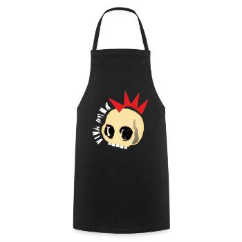 Viva Punk Skull Skull Skull - Cooking Apron - black - Front - AI Model Male 185 dark (185cm)