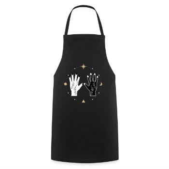 Universe Spiritual Tattoo Hands Moon Stars - Cooking Apron - black - Front - AI Model Male 185 dark (185cm)